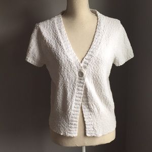 Cotton blend off-white shrug